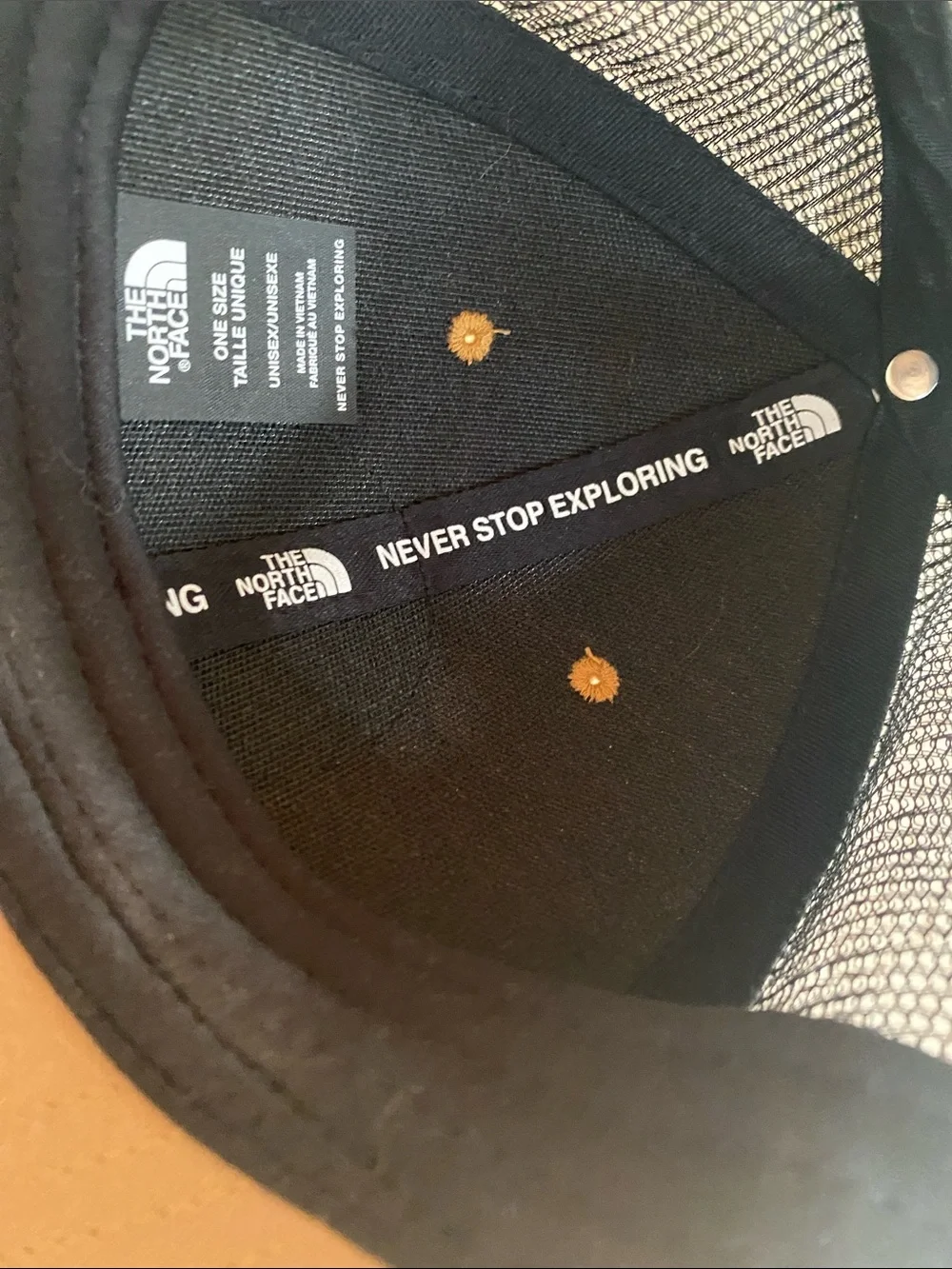 The North Face Brown and Black Mesh Logo Trucker Hat
